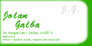 jolan galba business card